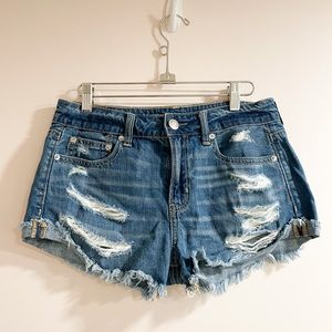 American Eagle Tom Girl Shortie Distressed Shorts Sz 2